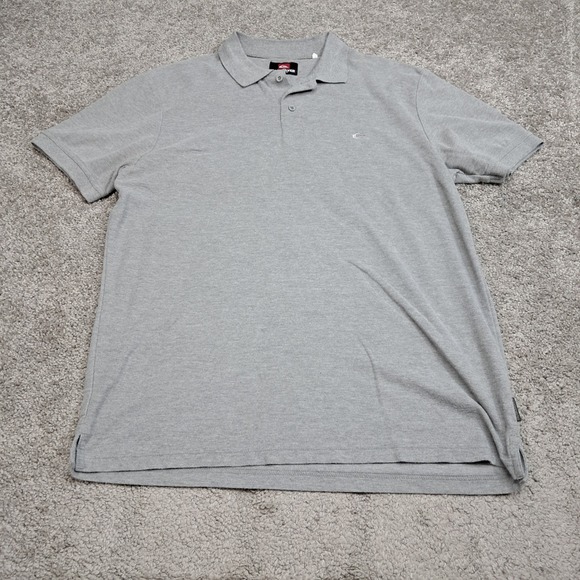Quiksilver Other - Quiksilver Mens Grey Short Sleeve Pique Polo Shirt Logo Large 8161